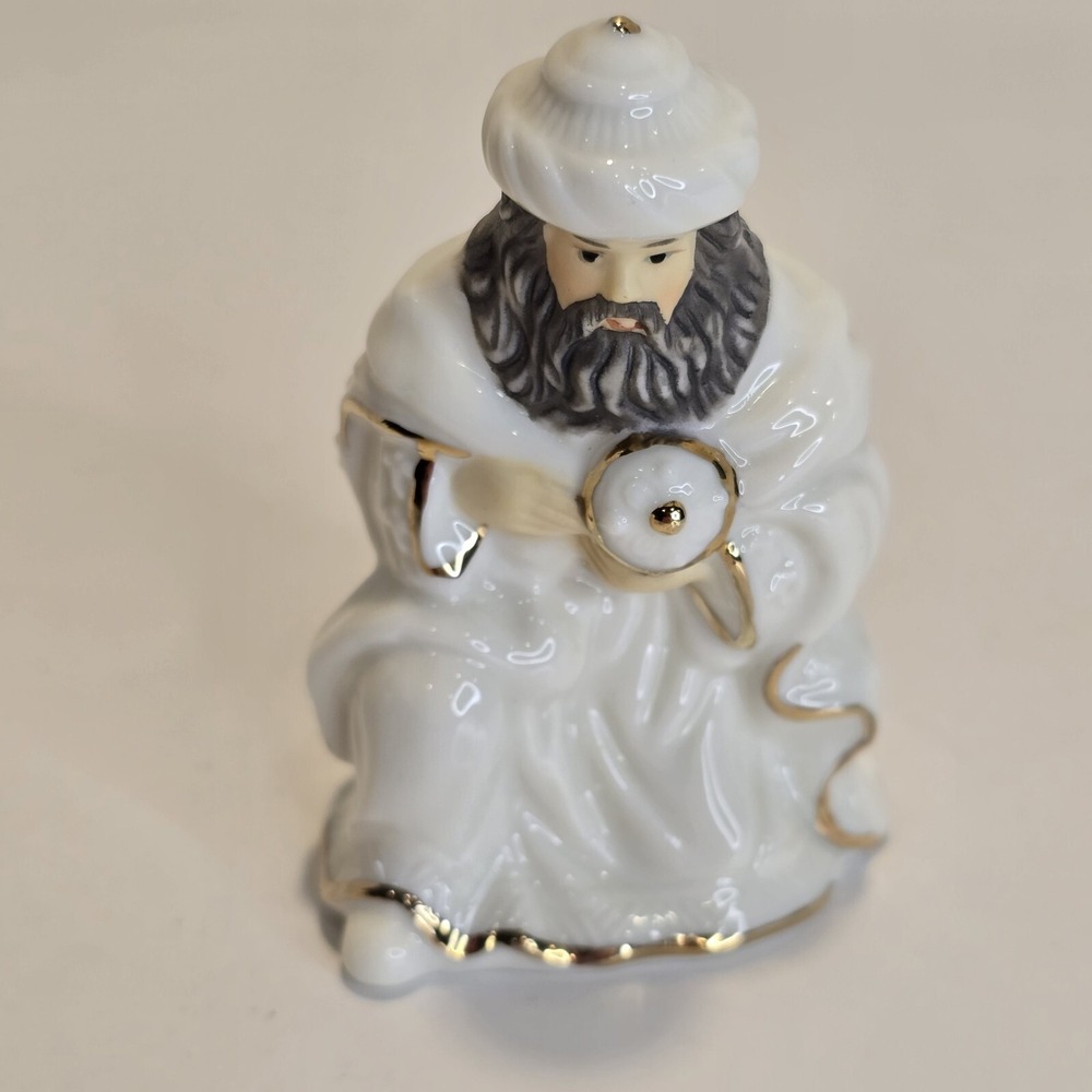 Galleria Nativity Set Wiseman Porcelain Figure Gold Trim‎ Replacement Part Vtg